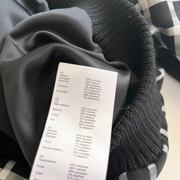 Maje Black White Check Plaid Zip Up Bomber Jacket Women’s Size 36/Small - Picture 9 of 9